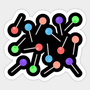 Scattered lollies in the worlds most liked colours Sticker